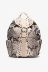 Roberto Cavalli Napoli Python Backpack In Brown