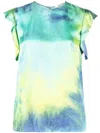Roberto Cavalli Bluse Mit Batikmuster In Green