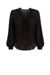 Roberto Cavalli Ruffle-trim Silk Top In Black
