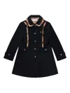 Roberto Cavalli Ruffle-trimmed Coat In Black