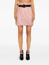 Roberto Cavalli Ruffled Belted Mini Skirt In Pink