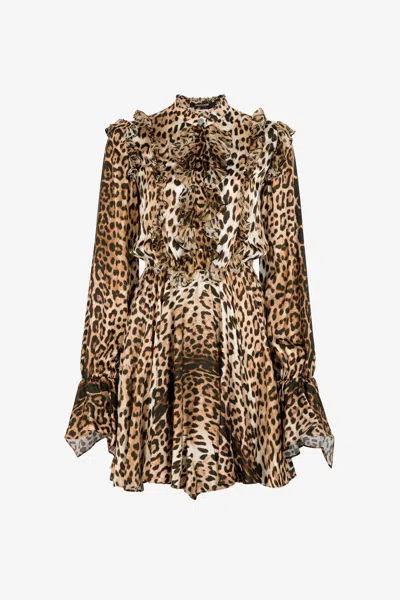 ROBERTO CAVALLI MINIKLEID MIT LEOPARDENMUSTER