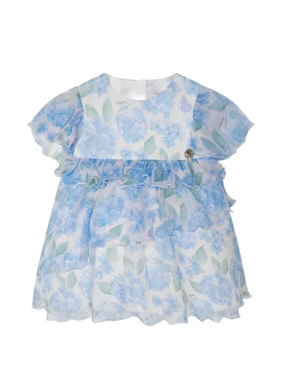 Roberto Cavalli Babies' Ruffled Floral Dress In Multi