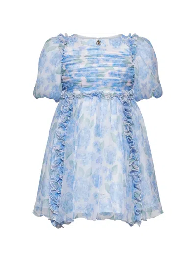 Roberto Cavalli Kids' Ruffled Floral Dress In White