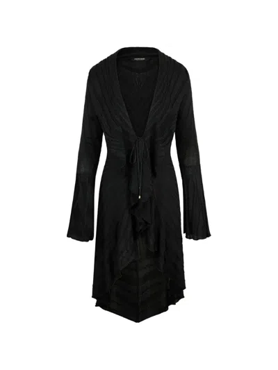 Roberto Cavalli Ruffled-trim Cardigan In Animal Print
