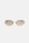 Roberto Cavalli Round Shape Rimless Sunglasses In Gold