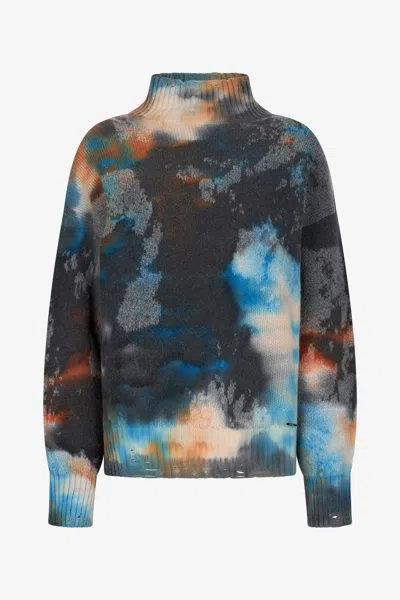 Roberto Cavalli Rusty Stain Print Sweater In Multi