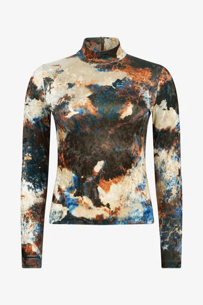 Roberto Cavalli Rusty Stain Print T-shirt In Multi