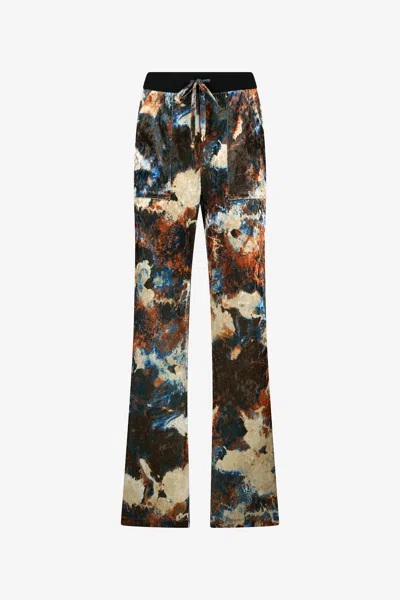 Roberto Cavalli Rusty Stain Print Trousers In Multi