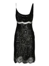 Roberto Cavalli San Marco Black Velvet Mini Dress In Black