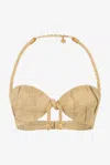 Roberto Cavalli Sand Bralette Top With Rope Detail In Brown