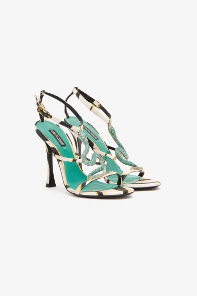 Roberto Cavalli Ray Of Sea Print Shoes Sandal