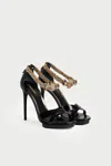 Roberto Cavalli Sandals With Jewel Panther Head In Black
