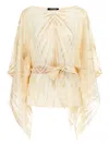Roberto Cavalli Satin Blouse In Neutrals