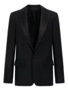 Roberto Cavalli Satin-lapel Single-button Blazer In Black