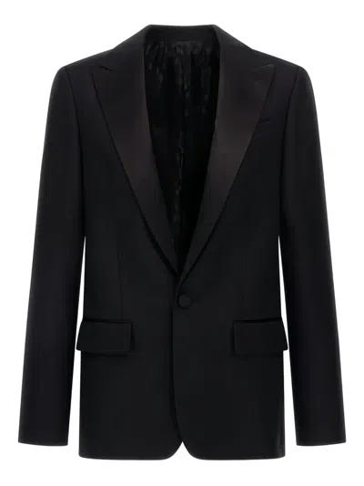 ROBERTO CAVALLI SATIN-LAPEL SINGLE-BUTTON BLAZER