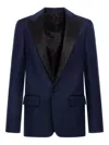 Roberto Cavalli Satin-trim Blazer In Blue