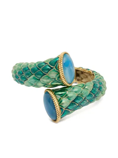 Roberto Cavalli Scaled Cuff Bracelet In Gold