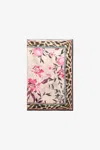 Roberto Cavalli Scarf With Floral And Jaguar Skin Print In Multicolor