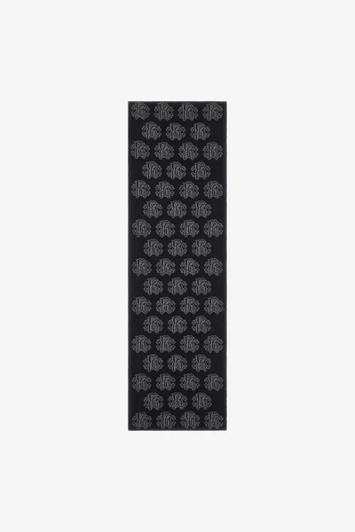 Roberto Cavalli Scarf With Monogram Rc All Over In Black