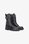 Roberto Cavalli Combat Boots With Rc Monogram Detail In Black