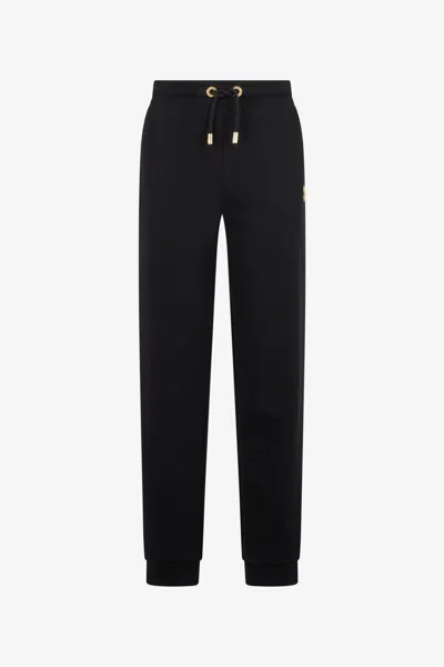 Roberto Cavalli Black Cotton Joggers With Monogram Rc