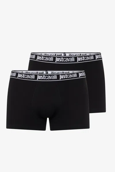 Roberto Cavalli Black Boxer With Logo Waistband