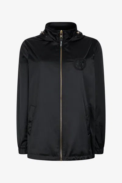 Roberto Cavalli Black Hooded Jacket