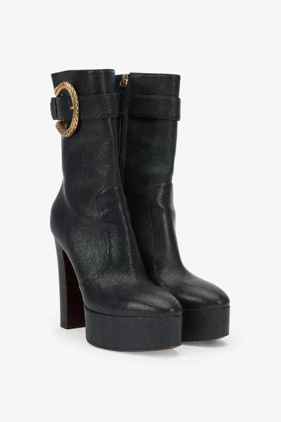 Roberto Cavalli Schwarze Plateau-stiefel In Black