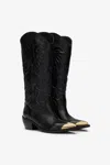 Roberto Cavalli Black Texan Boots In Multi