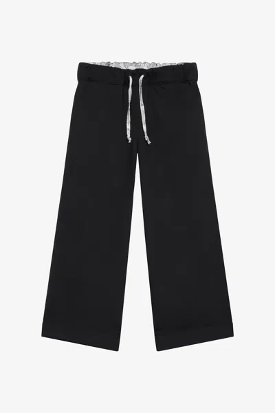 Roberto Cavalli Kids' Schwarze Wide-leg-hose In Black