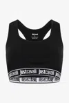 Roberto Cavalli Black Bra With Logo Band In Black