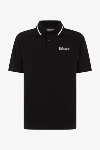 Roberto Cavalli Black Polo With Logo