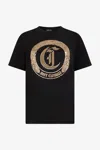Roberto Cavalli Black T-shirt In Multi