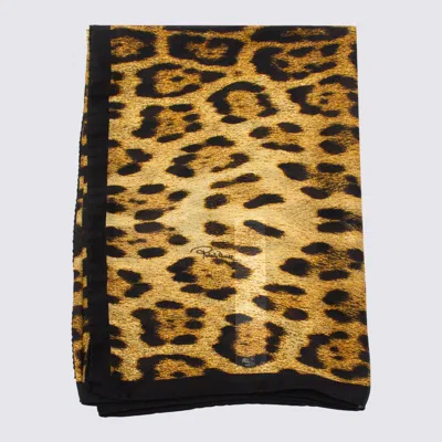 Roberto Cavalli Animal Print Lightweight Rectangular Scarf Soft Texture