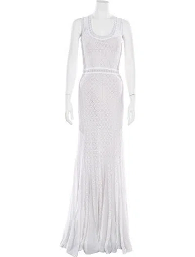 Pre-owned Roberto Cavalli Scoop Neck Long Dress In Neutral