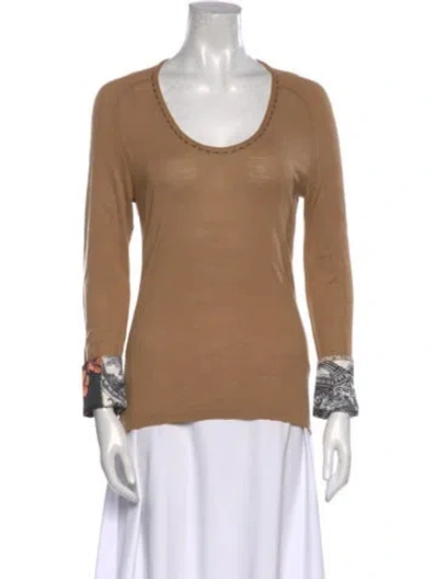 Pre-owned Roberto Cavalli Scoop Neck Long Sleeve T-shirt In Neutral
