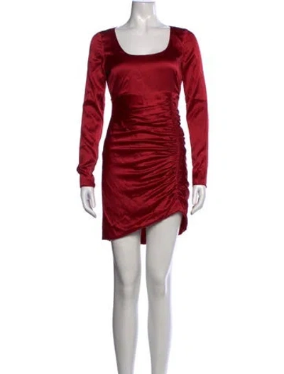 Pre-owned Roberto Cavalli Scoop Neck Mini Dress In Red