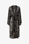Roberto Cavalli See-through Robe With Floral Pattern In Black