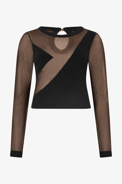 Roberto Cavalli See-through Top In Black