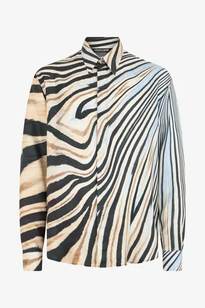 Roberto Cavalli Striped Shirt In Multi