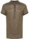 Roberto Cavalli Semi-sheer Cotton Polo Shirt In Brown