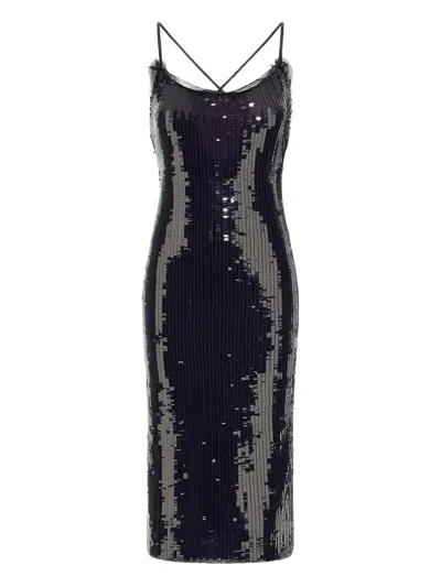 ROBERTO CAVALLI SEQUIN-EMBELLISHED CROSS-BACK DRESS