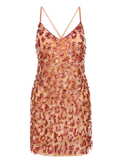Roberto Cavalli Sequin-embellished Mini Dress In Neutral