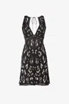 Roberto Cavalli Sequin-embellished Open-back Dress In Black