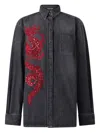 Roberto Cavalli Sequin-embellished Shirt In Black