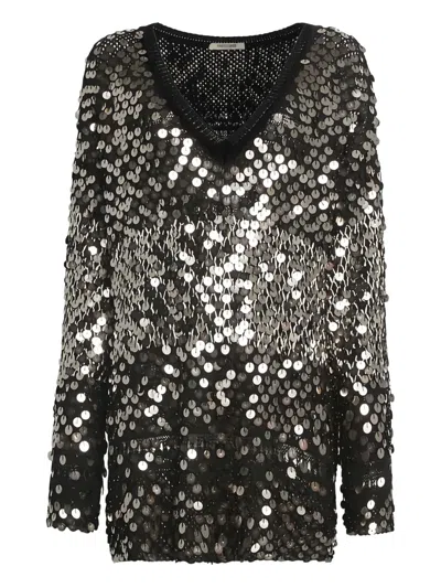 ROBERTO CAVALLI SEQUIN-EMBELLISHED SWEATER