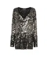 Roberto Cavalli Sequin Embroidered Sweater In Black/silver