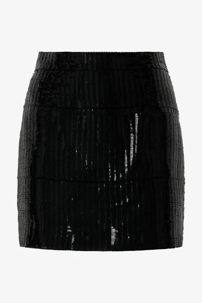Roberto Cavalli Sequin Mini Skirt In Black