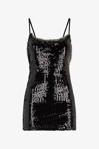 Roberto Cavalli Sequined Minidress In Black
